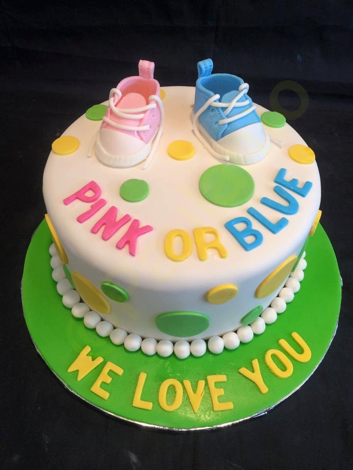 Gender Reveal Fondant Pink & Blue Converse Shoes