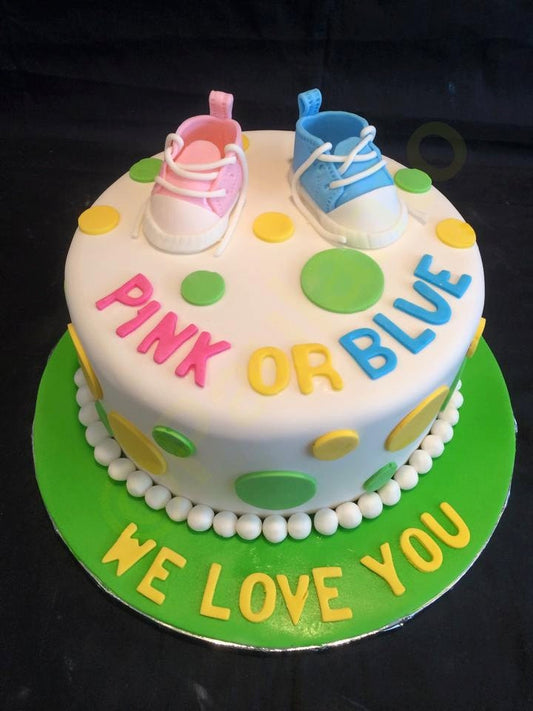 Gender Reveal Fondant Pink & Blue Converse Shoes