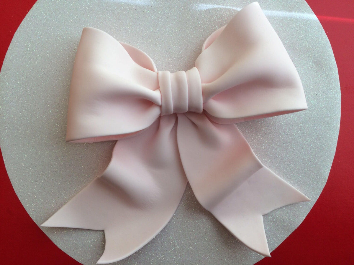 Cake decoration light pink bow gum paste fondant for birthday cake