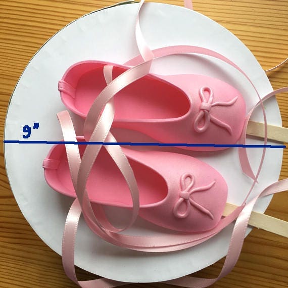 Edible pink ballet slippers ballerina shoes WITH STICKS gum paste fondant cake topper.