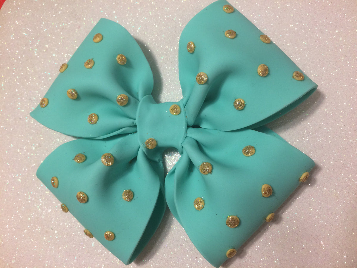 Jojo Siwa fondant bow with dots in pink or blue or green