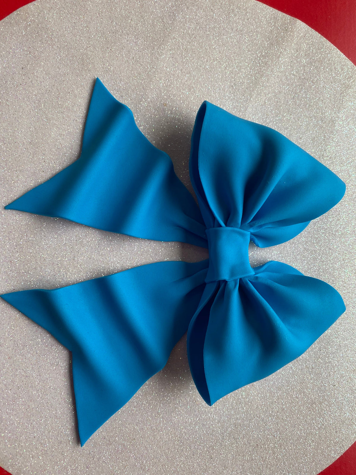 Blue bow gum paste fondant for birthday cake