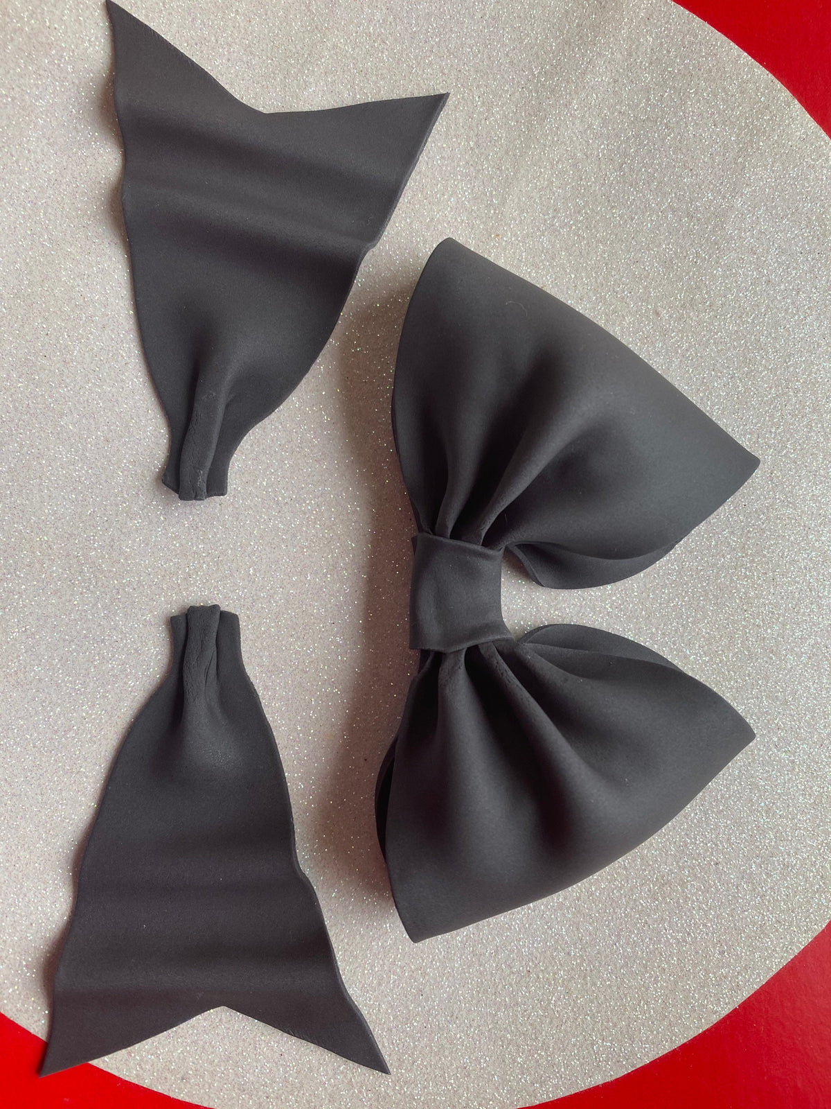 Cake decoration black bow gum paste fondant for birthday cake