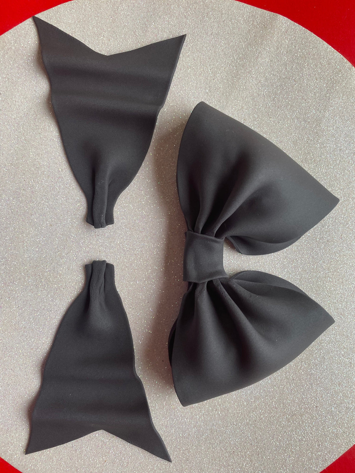 Cake decoration black bow gum paste fondant for birthday cake