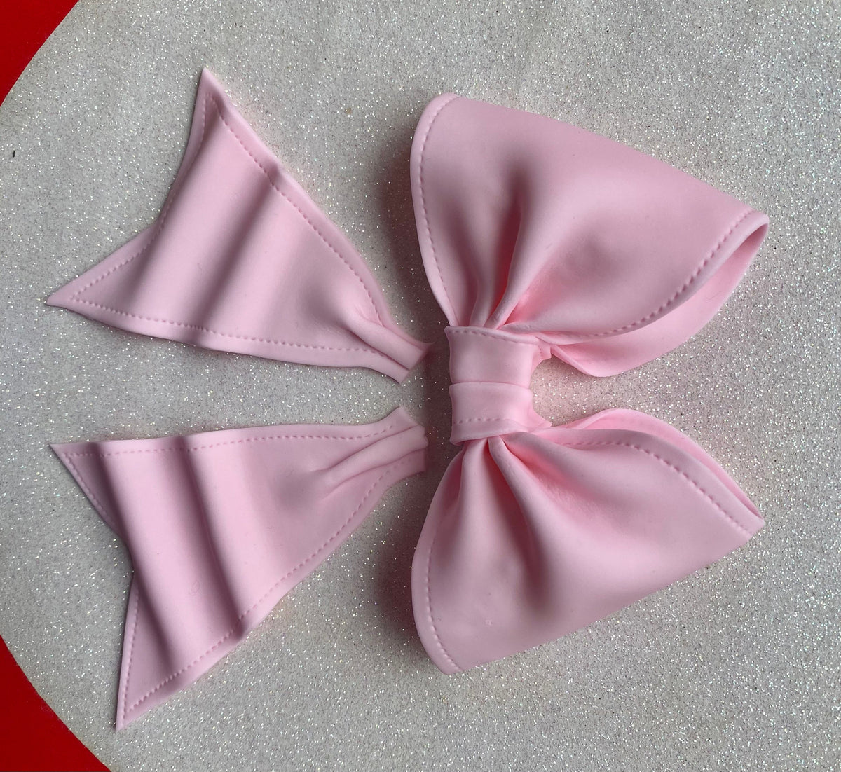 Pink bow gum paste fondant for birthday cake