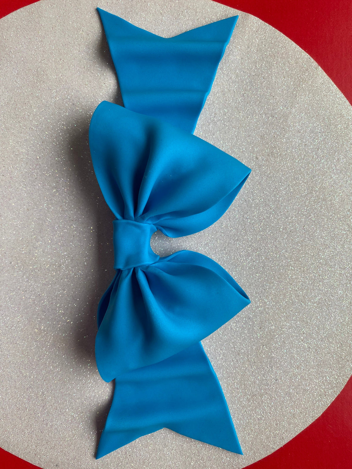 Blue bow gum paste fondant for birthday cake