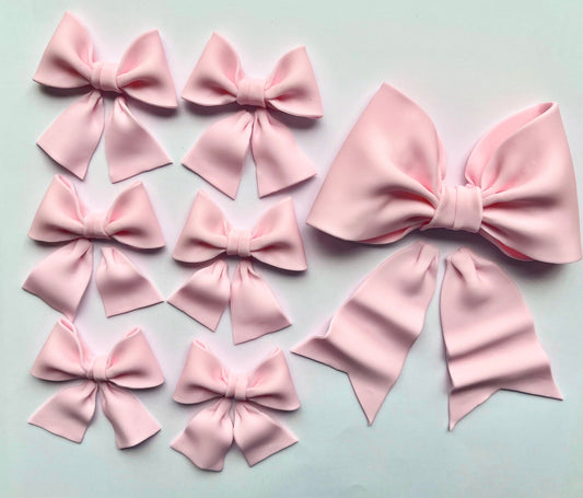 Set of Light Pink Fondant Cupcake bows