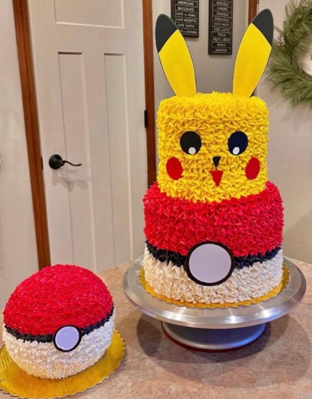 Fondant Pikachu cake topper.