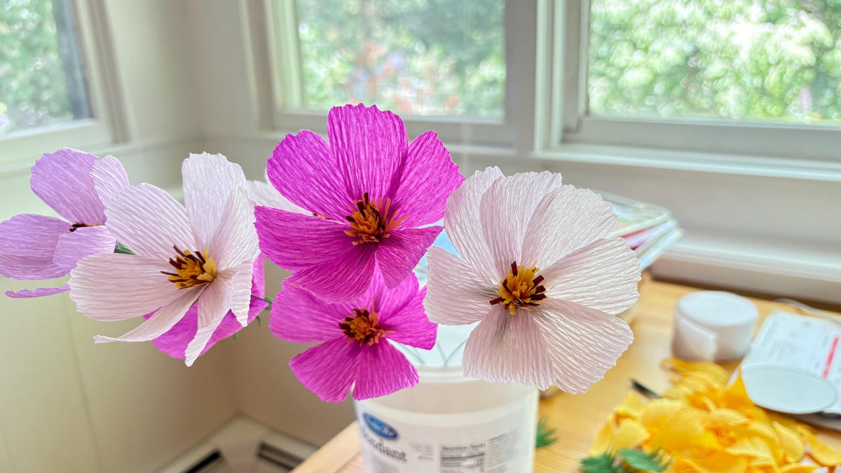 Cosmos Paper Flowers - Handmade Eco Friendly