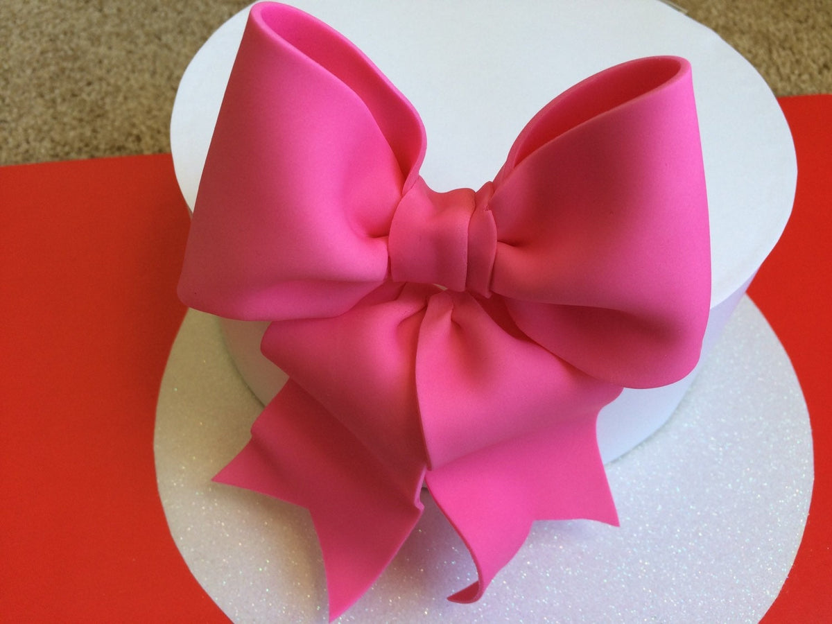 Cake decoration hot pink bow gum paste fondant for birthday cake