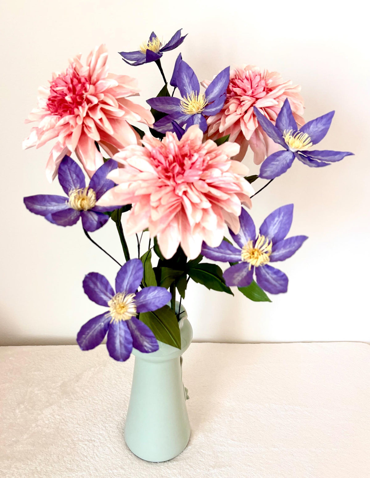 Pink Dahlia - Paper Flowers - Hoa Thược Dược Hồng - Handmade Eco Friendly Flowers