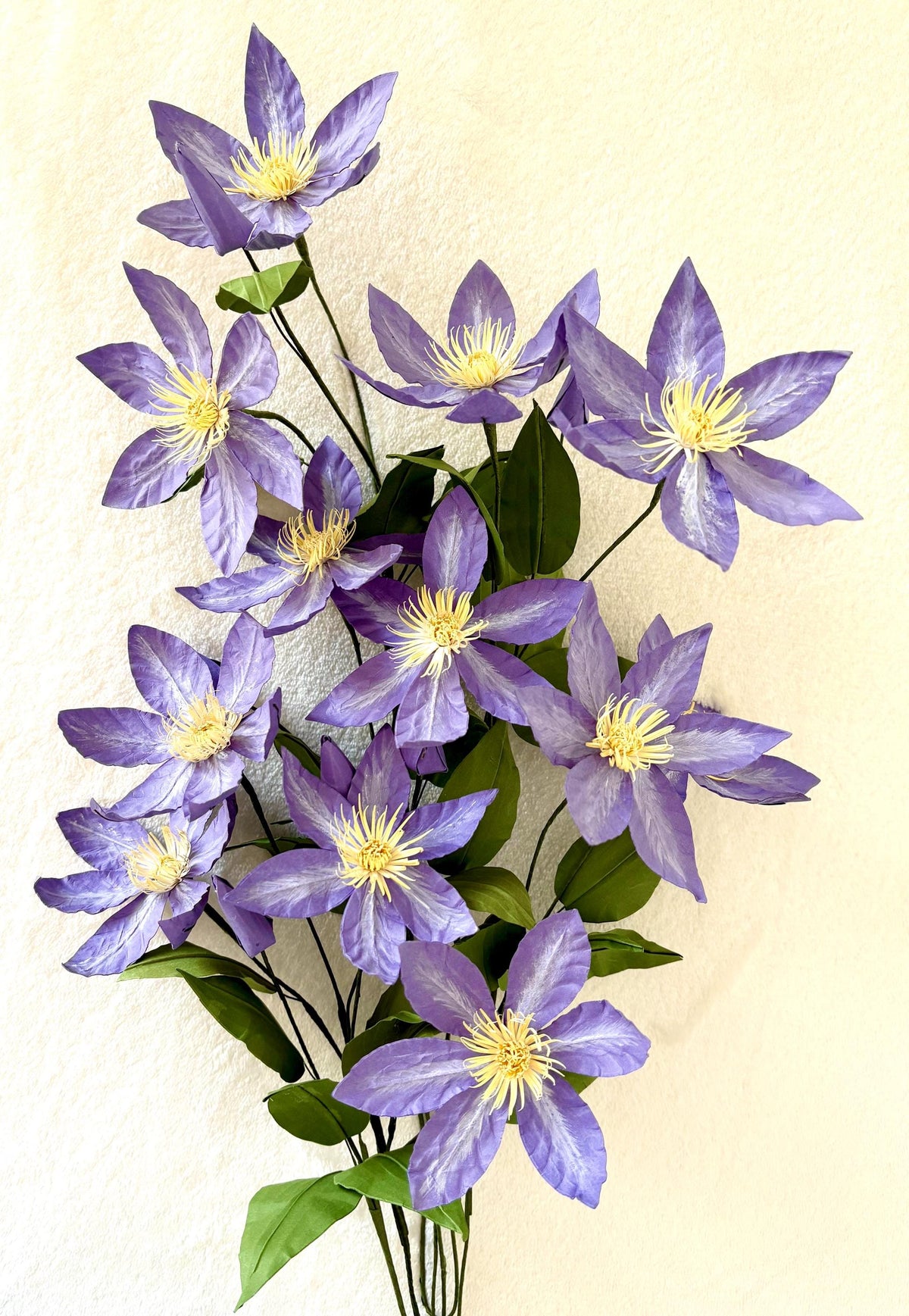 Clematis Viticelle - Purple Clematis Paper Flowers - Handmade Eco Friendly