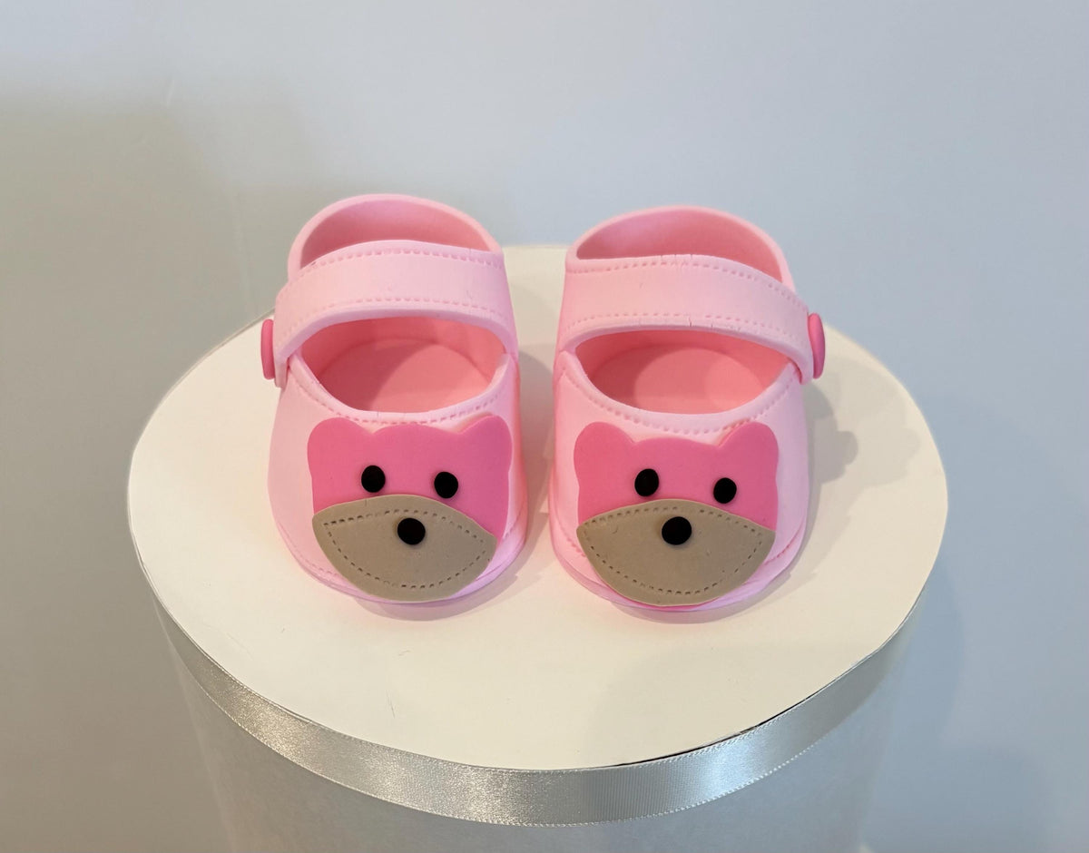 Pink fondant shoes.