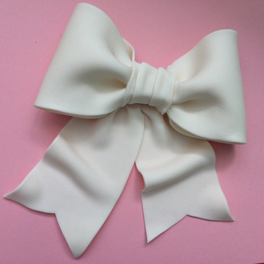 Cake decoration white bow gum paste fondant for birthday cake