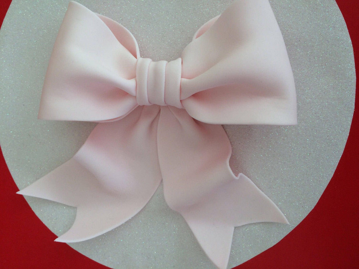 Cake decoration light pink bow gum paste fondant for birthday cake