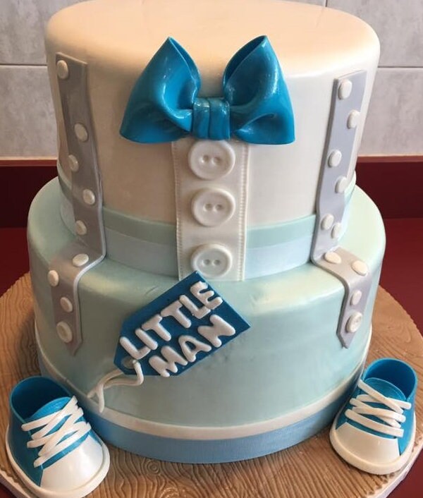 Blue converse baby shoes gum paste fondant for baby shower, birthday, cake topper