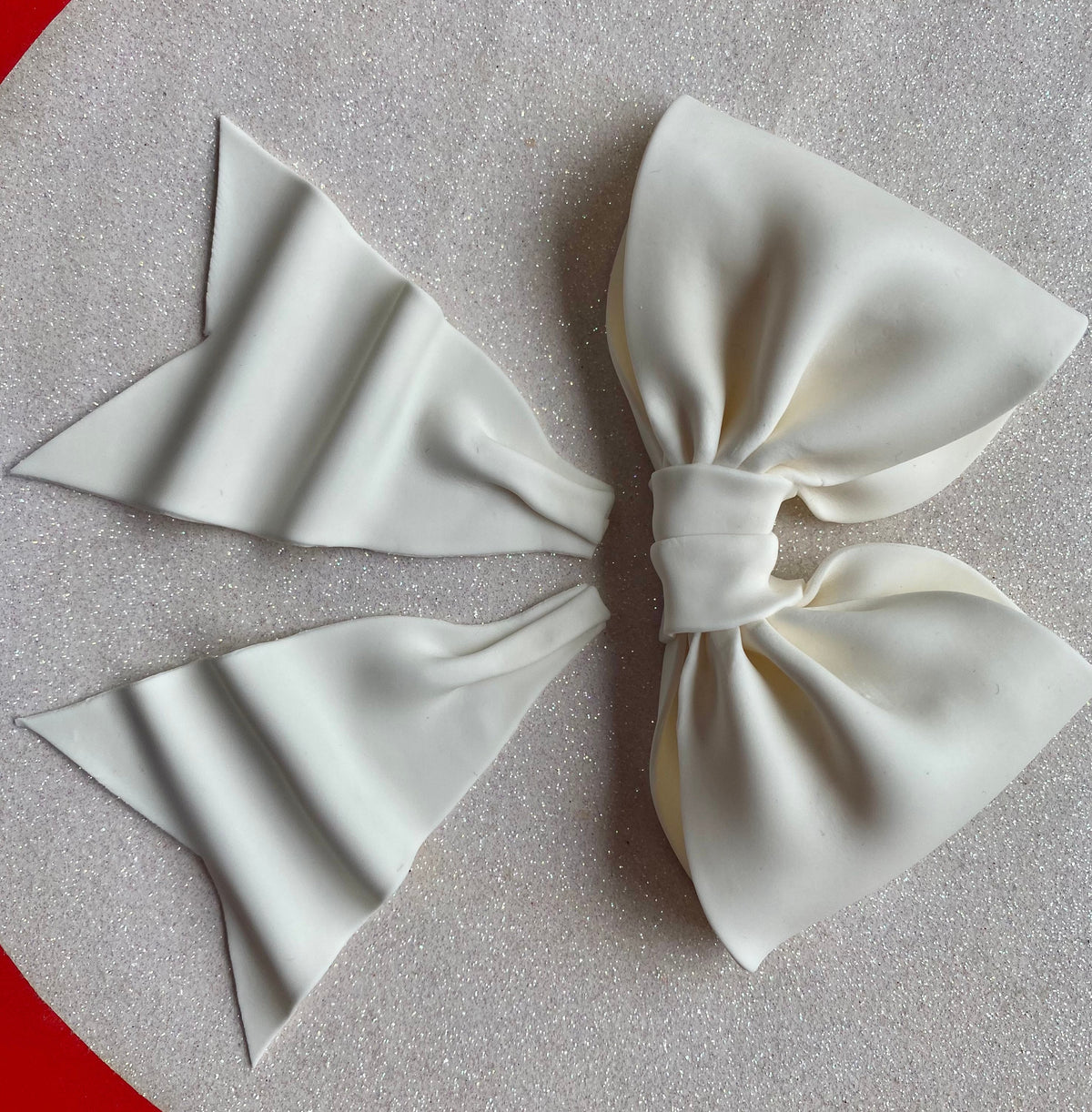 Cake decoration white bow gum paste fondant for birthday cake