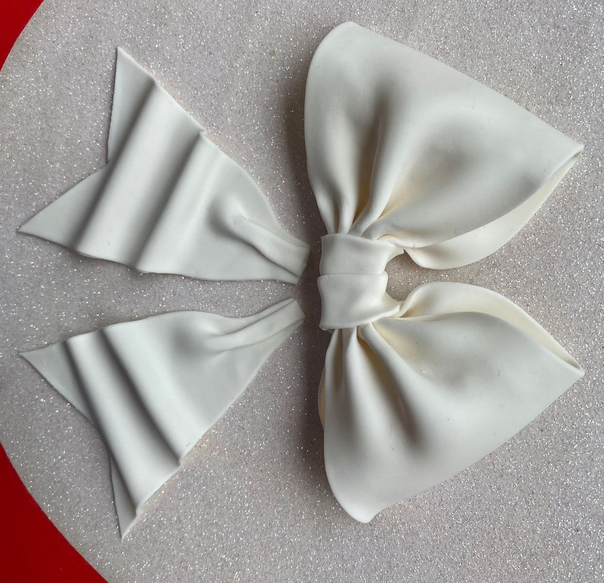 Cake decoration white bow gum paste fondant for birthday cake
