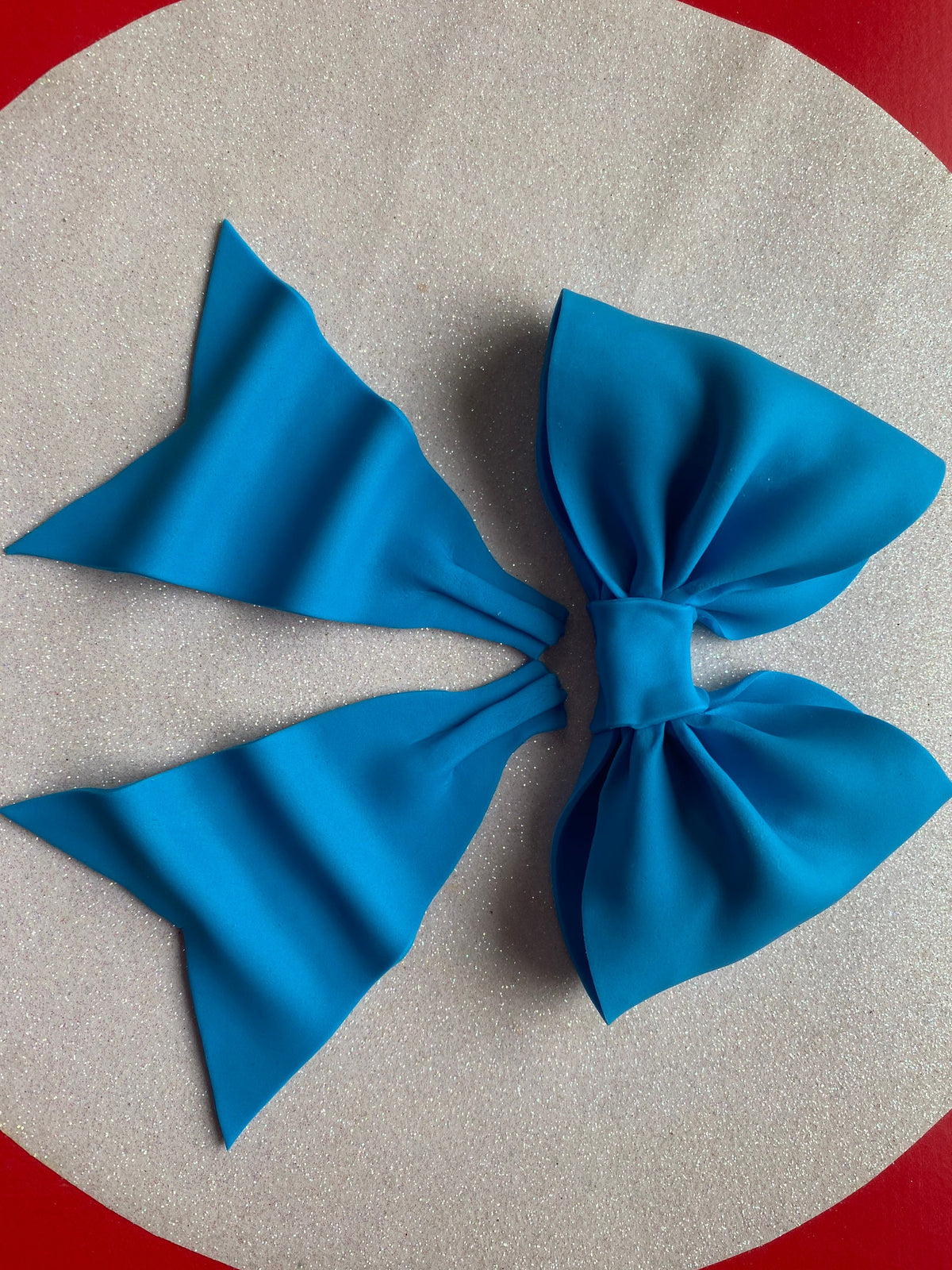 Blue bow gum paste fondant for birthday cake