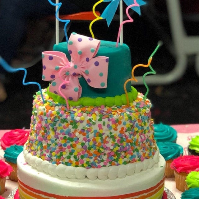 Jojo Siwa fondant bow with dots in pink or blue or green