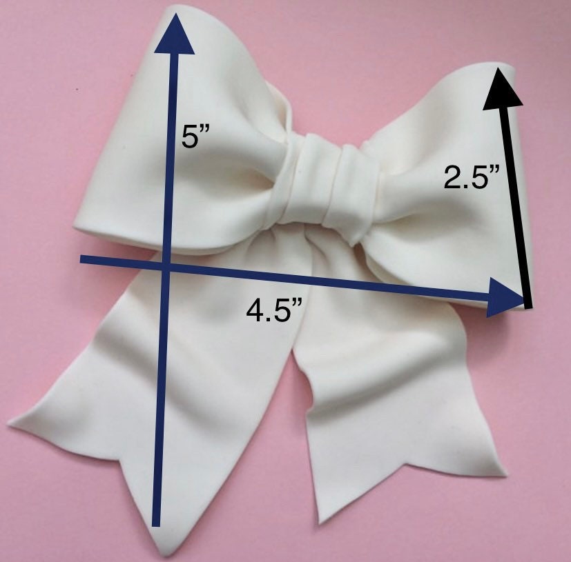 Cake decoration white bow gum paste fondant for birthday cake