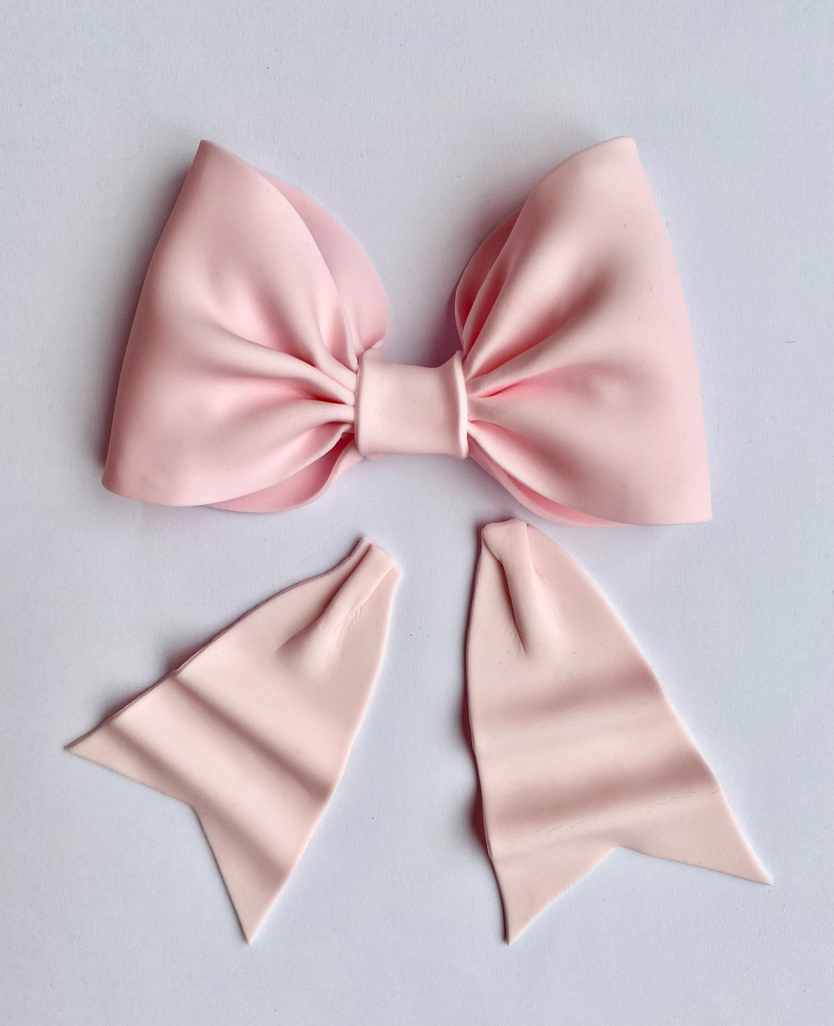 Cake decoration light pink bow gum paste fondant for birthday cake