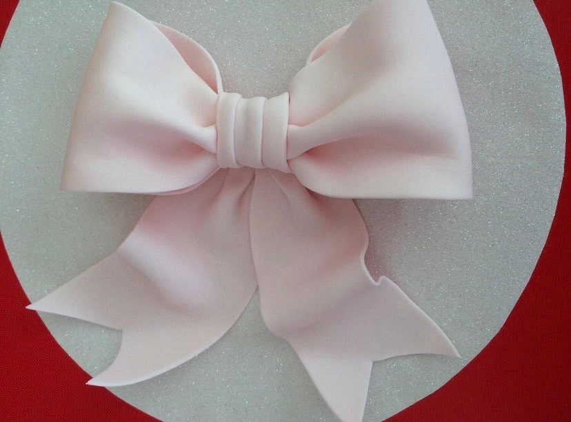 Set of Light Pink Fondant Cupcake bows