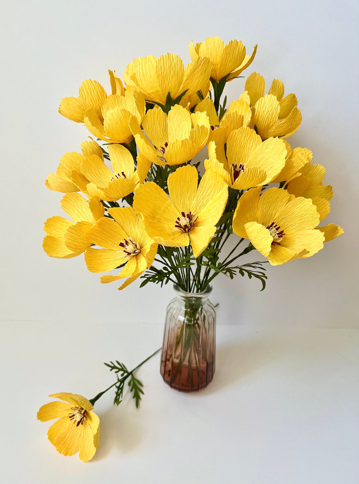 Yellow Cosmos Paper Flowers - Handmade Eco Friendly