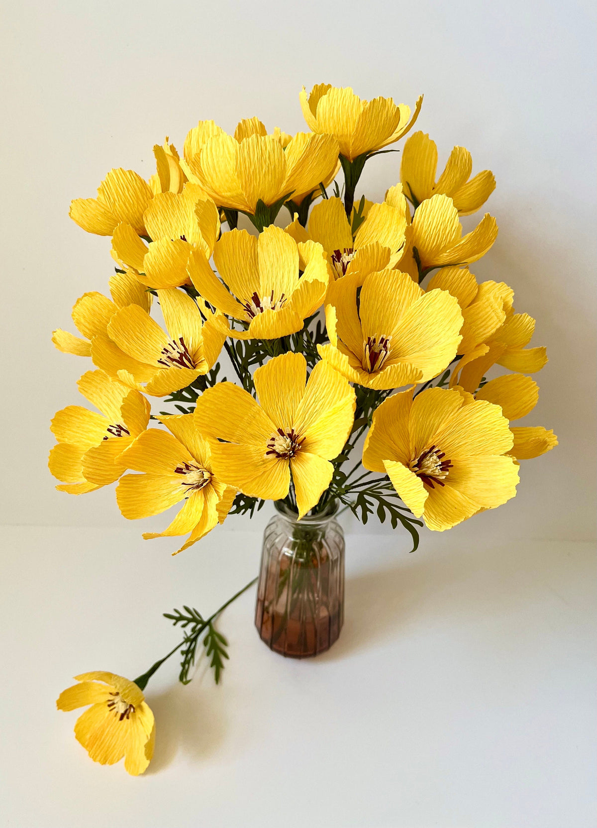 Yellow Cosmos Paper Flowers - Handmade Eco Friendly
