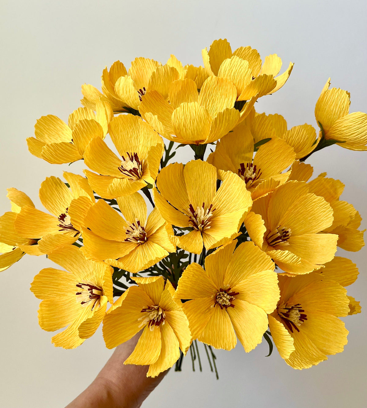 Yellow Cosmos Paper Flowers - Handmade Eco Friendly