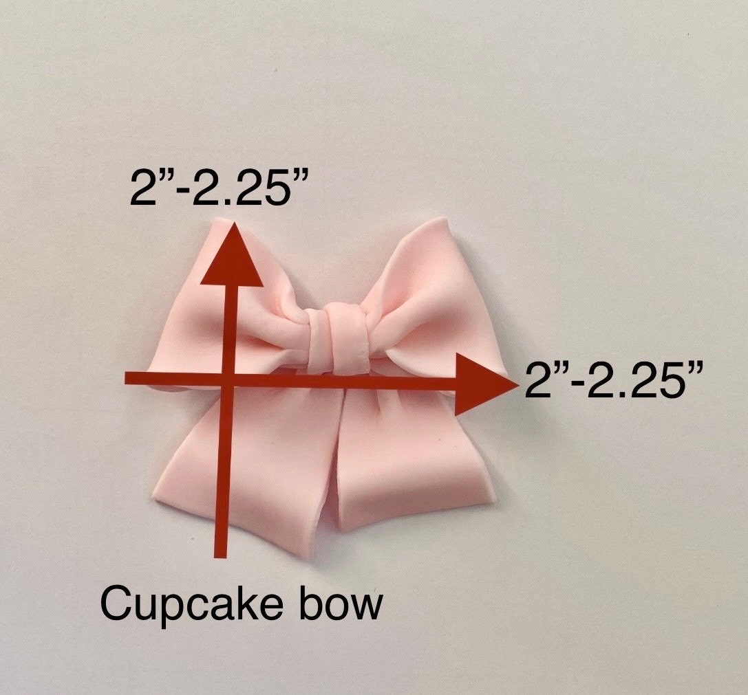 Set of Light Pink Fondant Cupcake bows