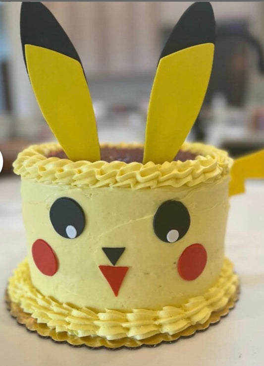 Fondant Pikachu cake topper.