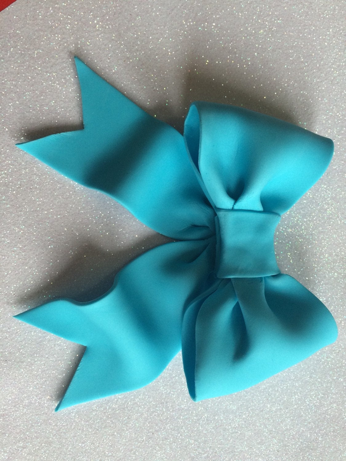Blue bow gum paste fondant for birthday cake