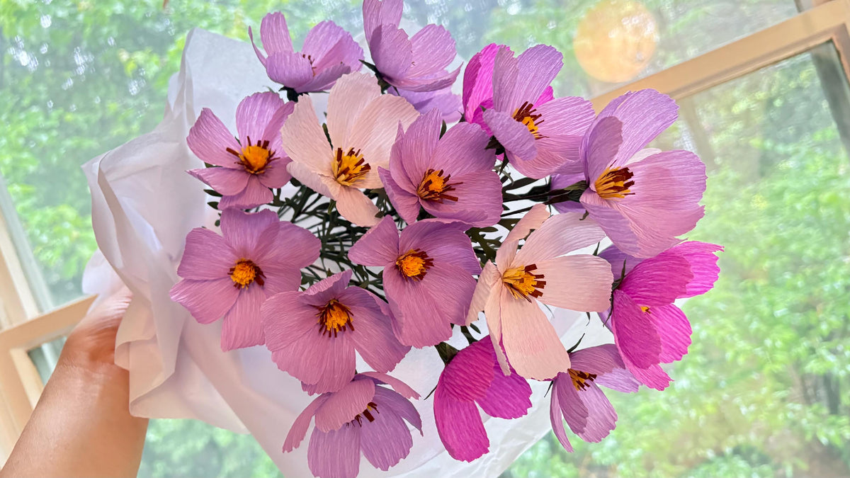 Cosmos Paper Flowers - Handmade Eco Friendly
