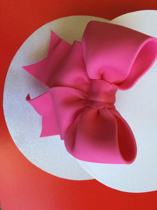 Cake decoration hot pink bow gum paste fondant for birthday cake