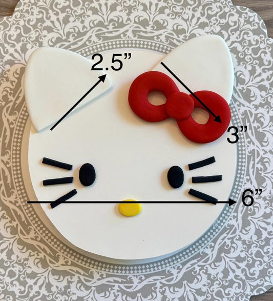 Hello Kitty Red Bow fondant cake topper
