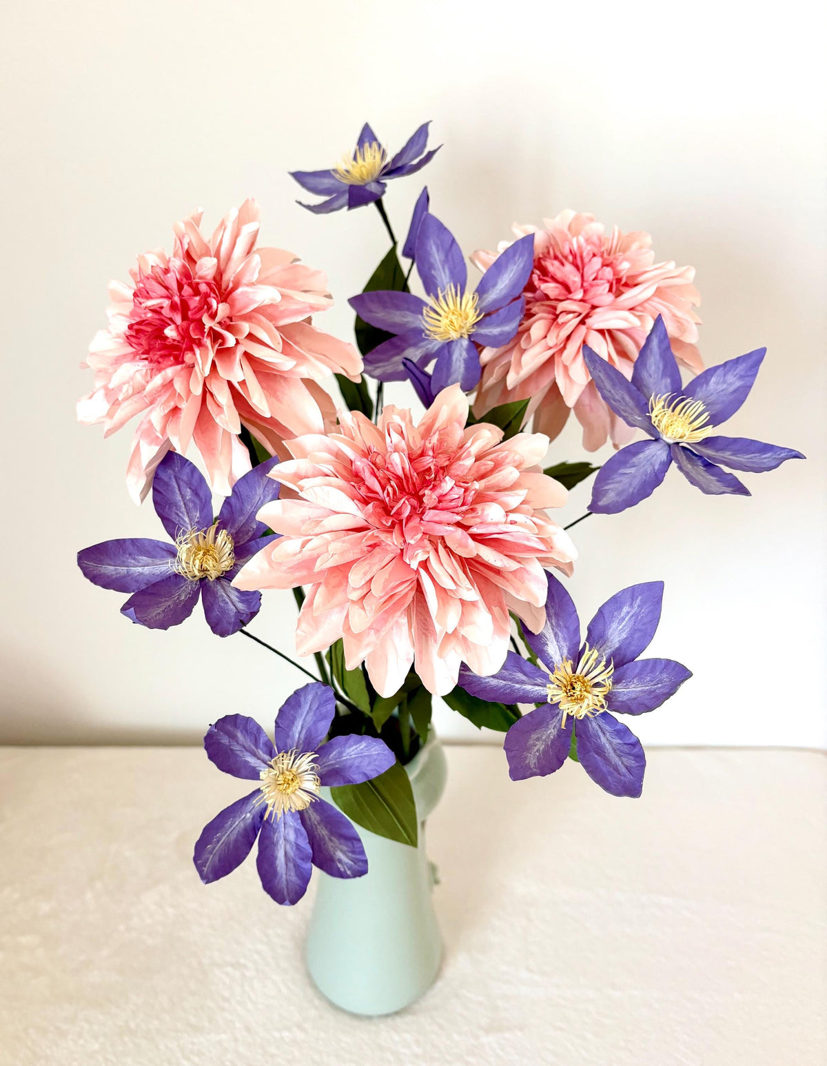 Pink Dahlia - Paper Flowers - Hoa Thược Dược Hồng - Handmade Eco Friendly Flowers