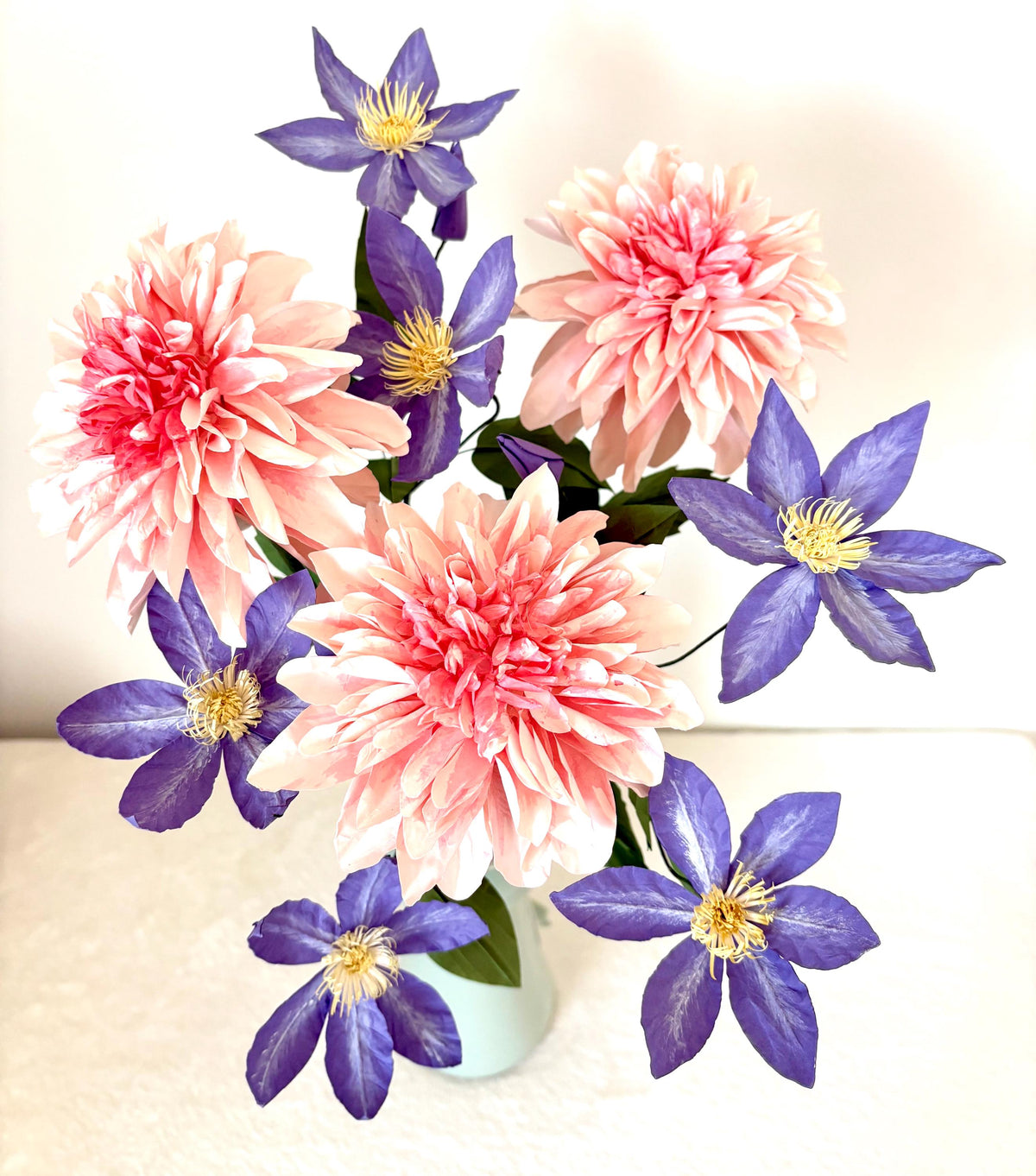 Clematis Viticelle - Purple Clematis Paper Flowers - Handmade Eco Friendly