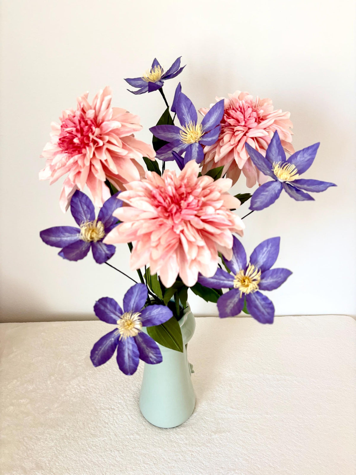 Pink Dahlia - Paper Flowers - Hoa Thược Dược Hồng - Handmade Eco Friendly Flowers