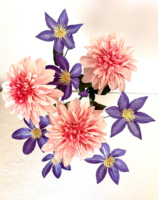 Pink Dahlia - Paper Flowers - Hoa Thược Dược Hồng - Handmade Eco Friendly Flowers