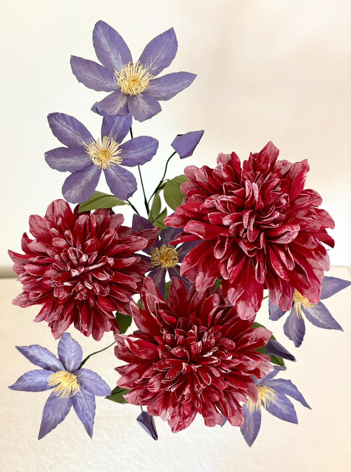 Clematis Viticelle - Purple Clematis Paper Flowers - Handmade Eco Friendly