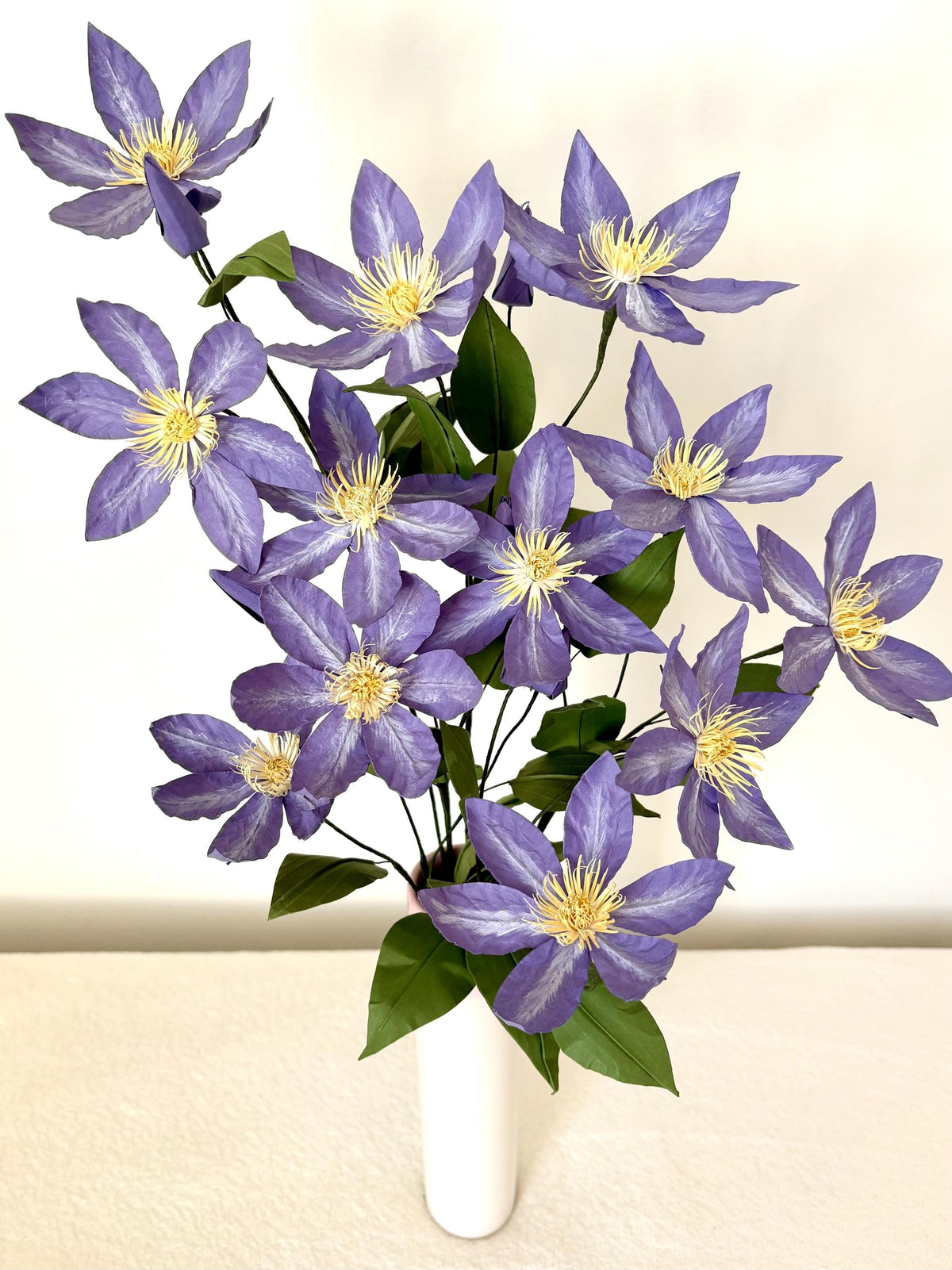 Clematis Viticelle - Purple Clematis Paper Flowers - Handmade Eco Friendly