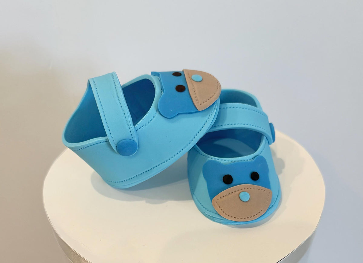 Light blue fondant shoes.