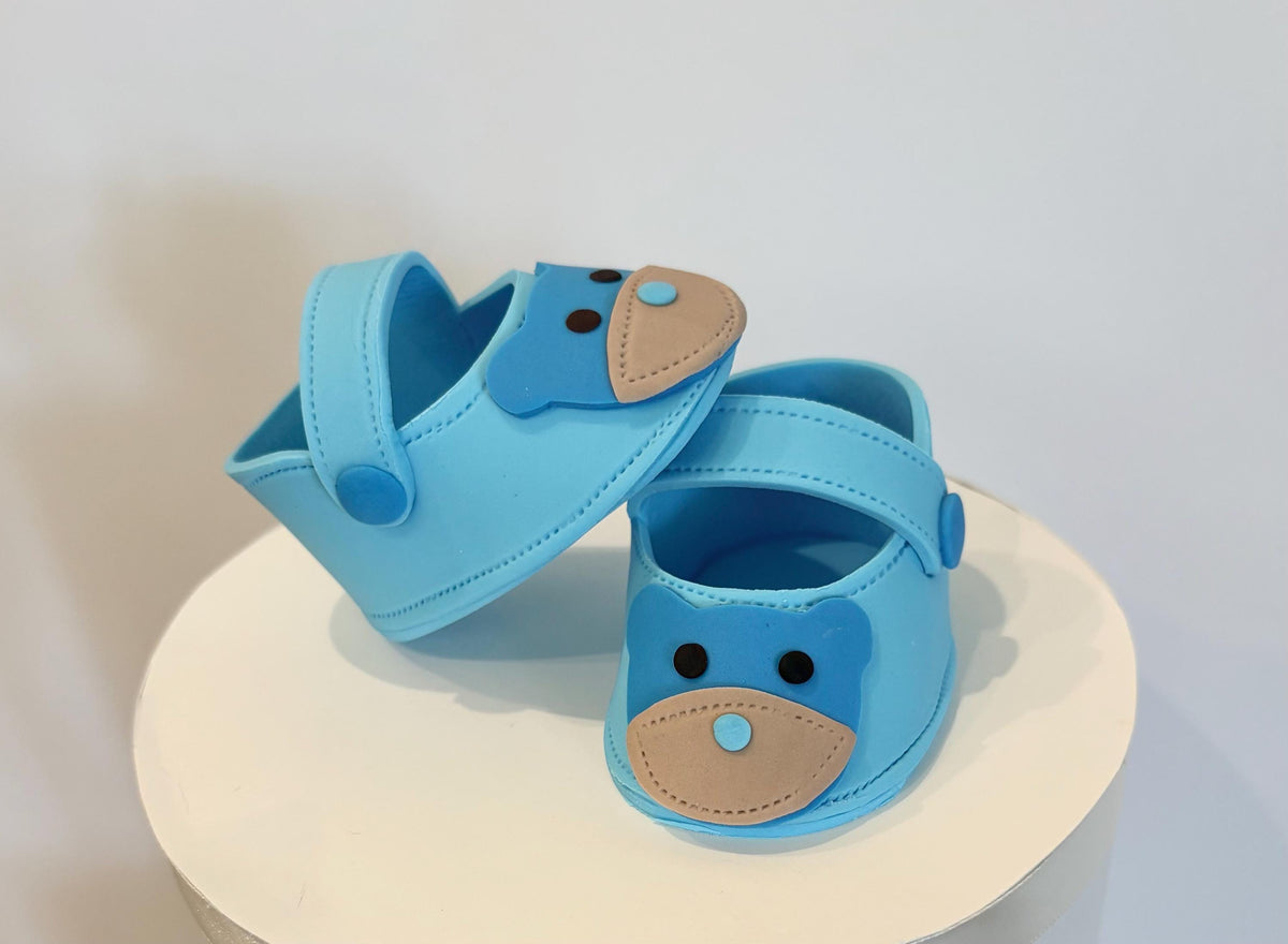 Light blue fondant shoes.