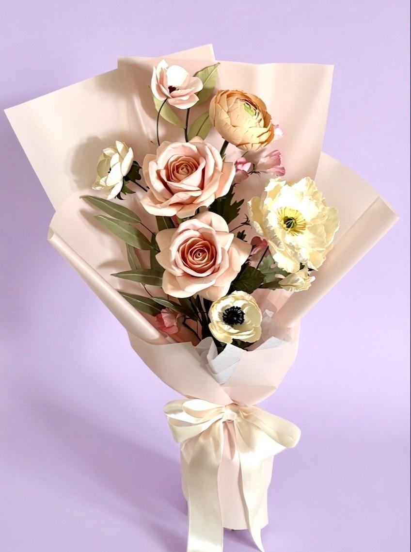 Pink Roses Bouquet - Paper Flowers - Handmade Eco Friendly