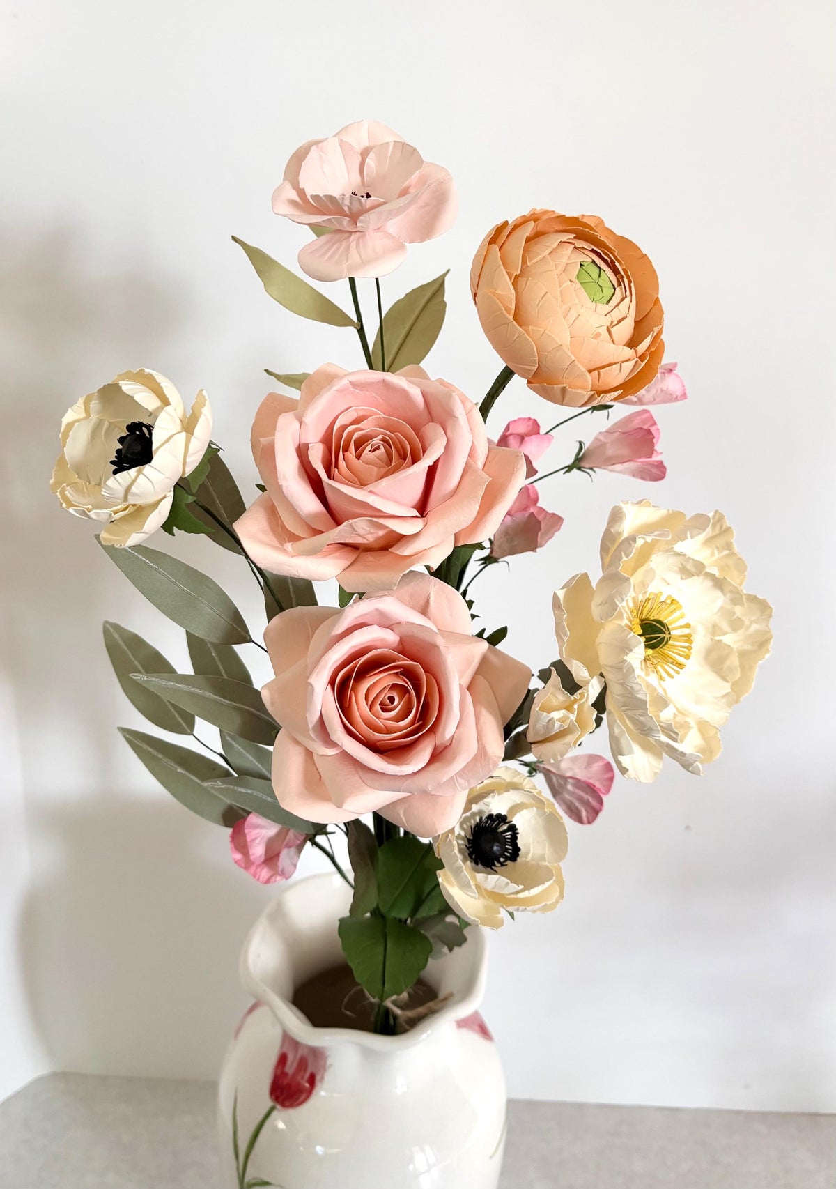 Pink Roses Bouquet - Paper Flowers - Handmade Eco Friendly